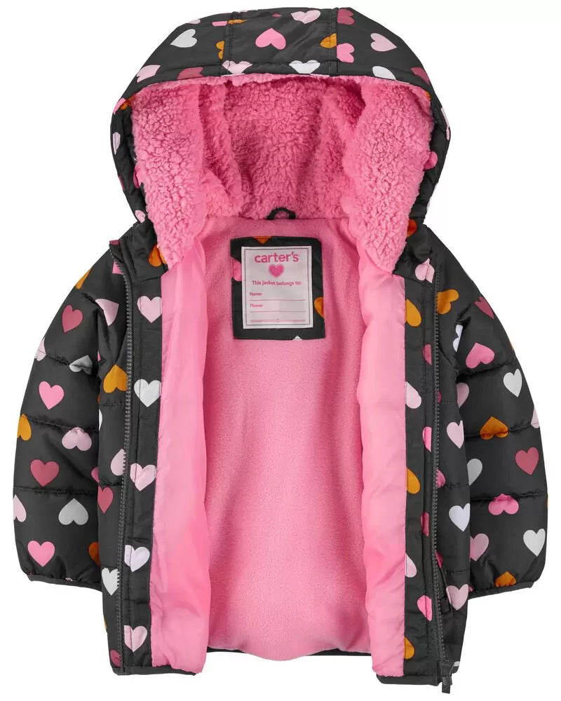 Carters Girls 12-24 Months Heart Puffer Jacket