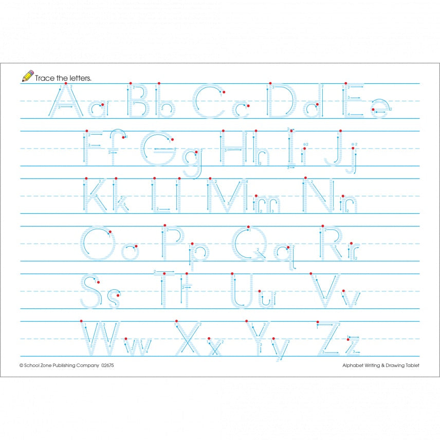 School Zone Alphabet Writing & Drawing Tablet Workbook