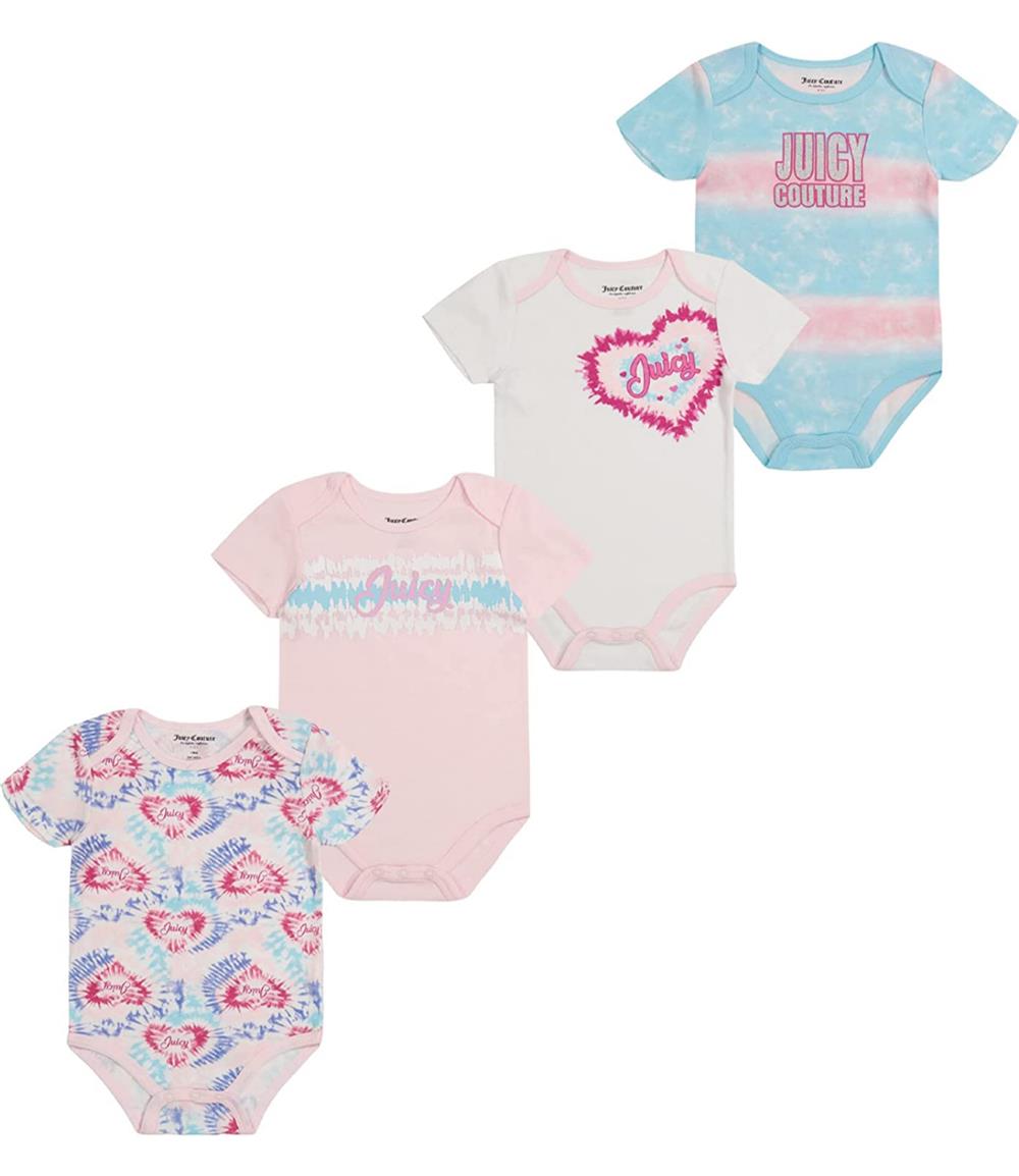 Juicy Couture Girls 0-9 Months 4-Pack Tie Dye Bodysuit