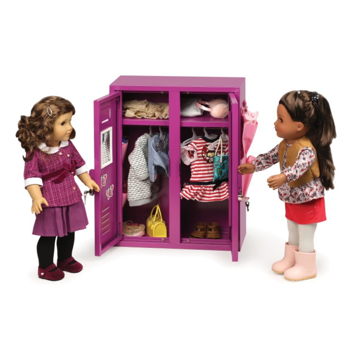 Badger Basket School Style Double Doll Locker – Purple