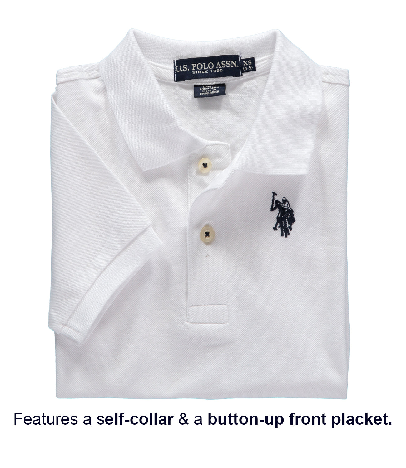 U.S. Polo Assn. Boys 4-20 Short-Sleeve Classic Polo Shirt with Small Pony Applique