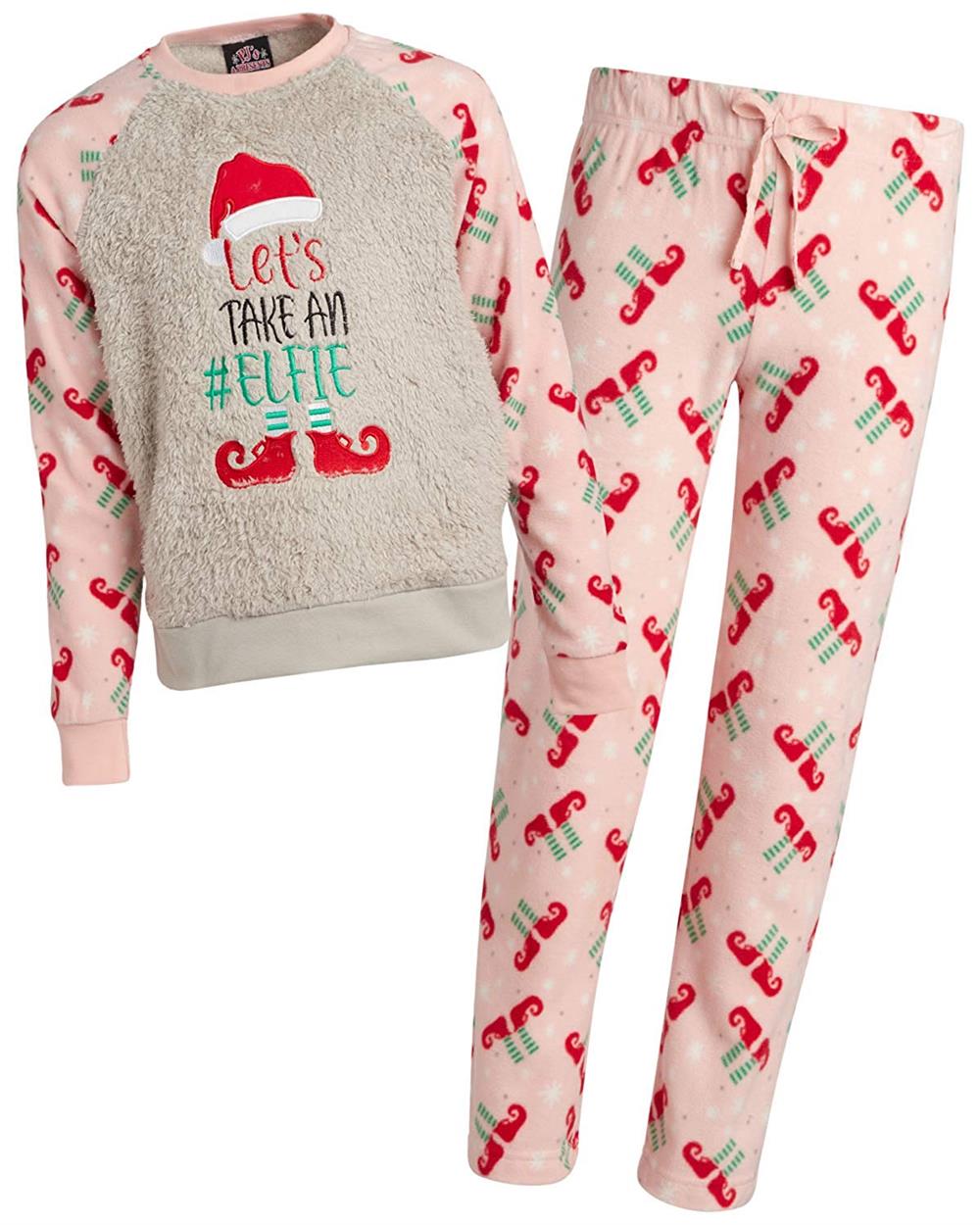 PJs & Presents Girls 4-6X Elfie Sherpa Pajama Set