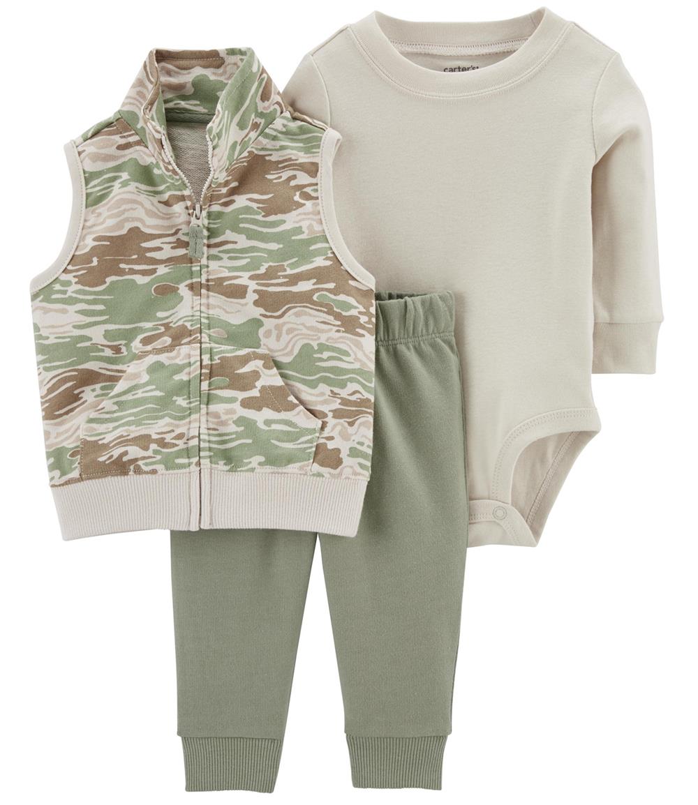 Carters Boys 0-24 Months 3-Piece Camo Vest Set