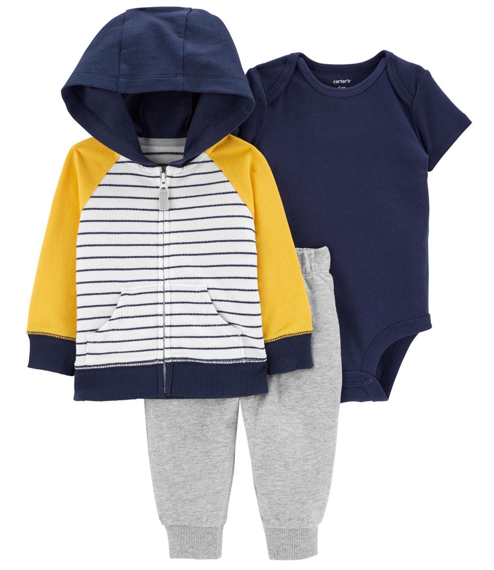 Carters Boys 0-24 Months 3-Piece Striped Jacket Set