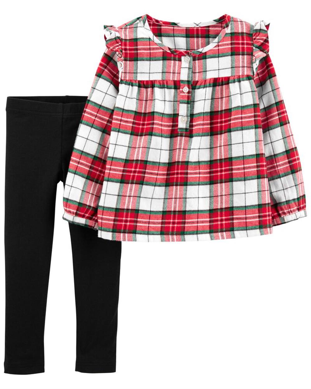 Carters 2-Piece Plaid Fleece Top & Legging Set