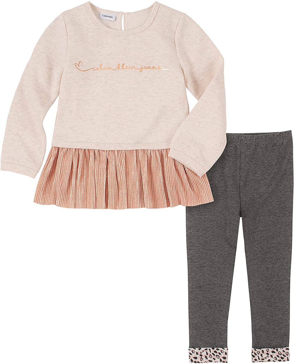 Calvin Klein Girls 2T-4T Peplum Legging Set