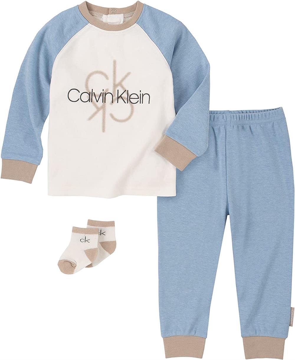 Calvin Klein Boys 0-9 Months 3-Piece Raglan Pant Set