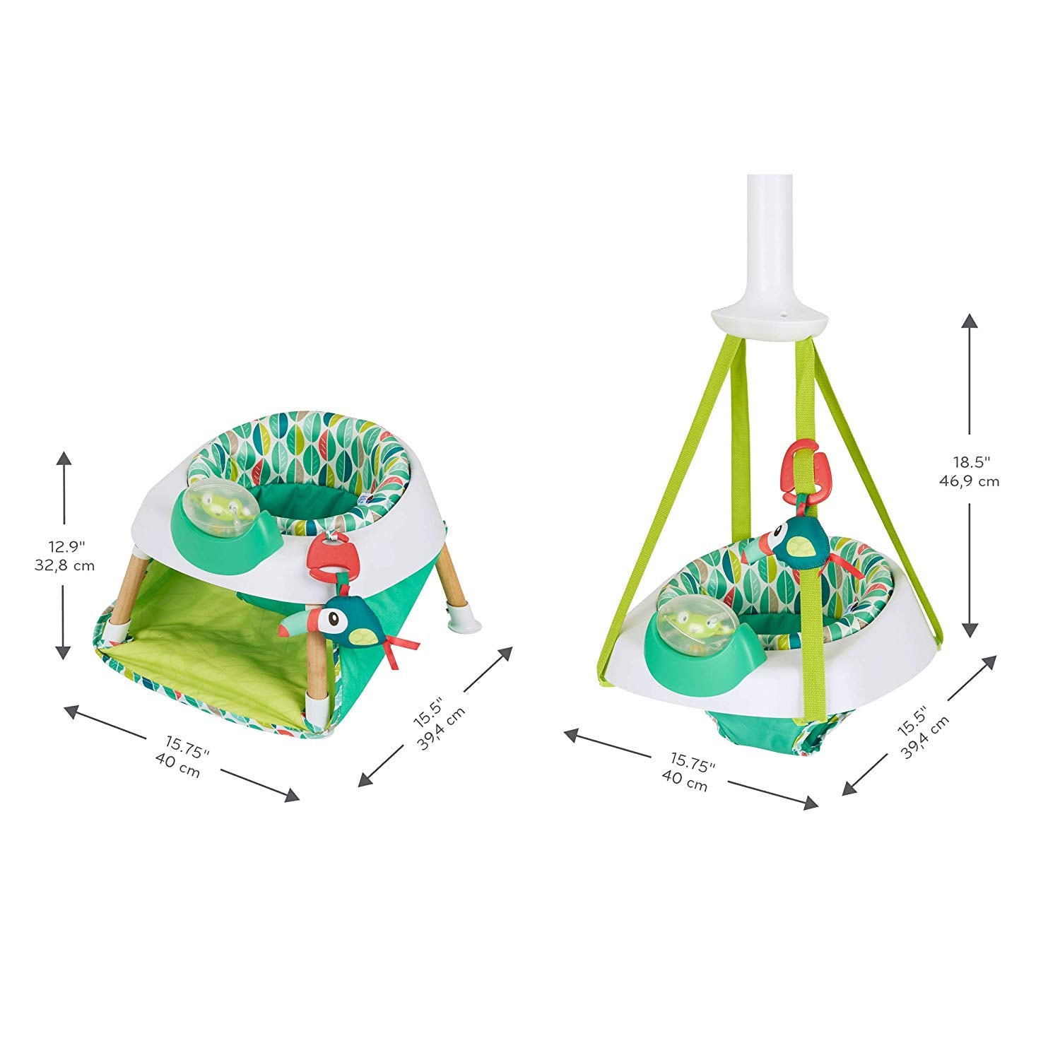 Evenflo Exersaucer Tiny Tropics 2-in-1 Baby Seat and Door Jumper