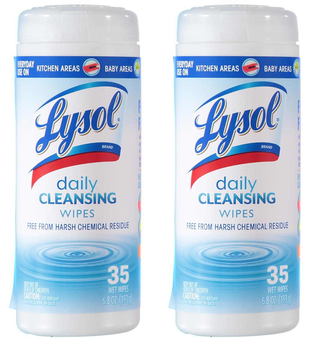 Lysol Daily Cleansing Wipes, 35 Count - 2 Pack