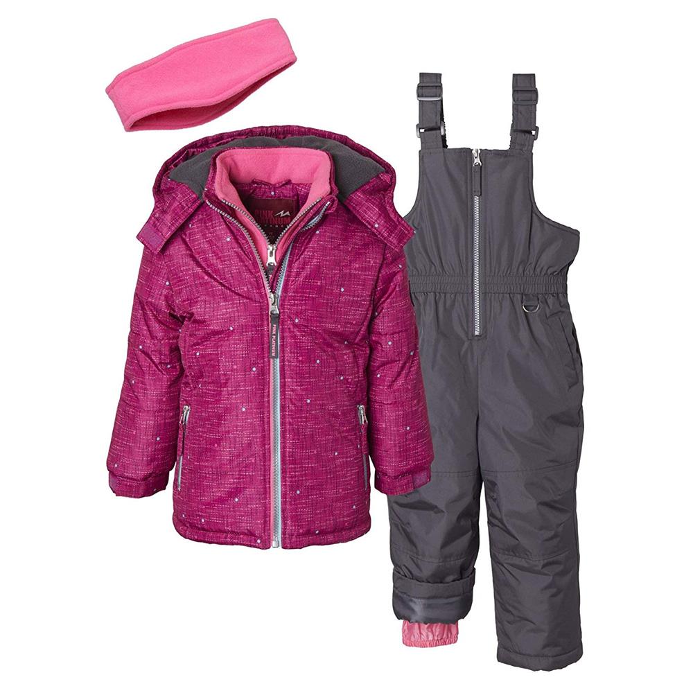 Pink Platinum Girls Dot Heather Snowsuit