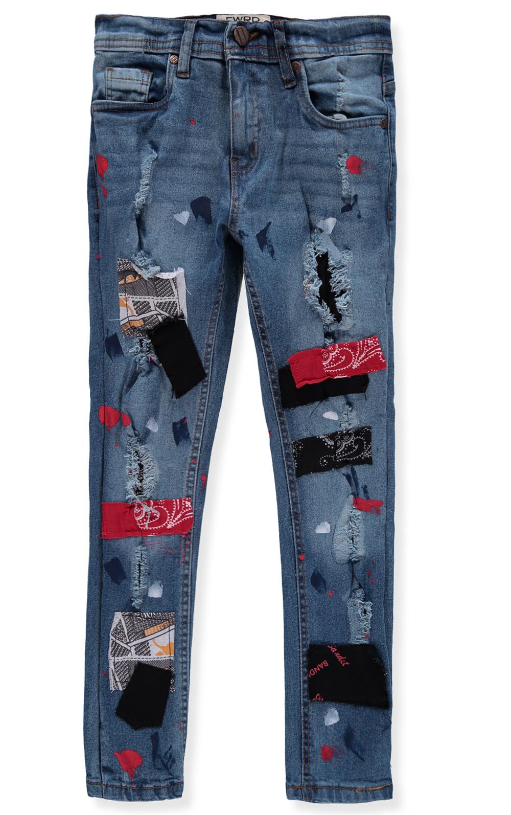 FWRD Denim Boys 8-20 Bandit Patch Denim Slim Jeans