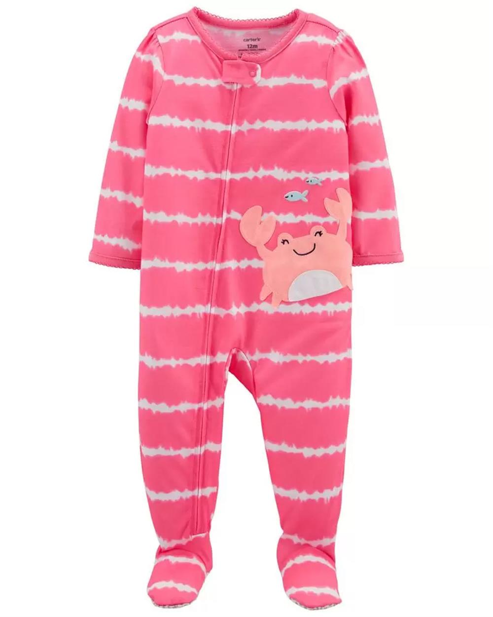 Carters Girls 2T-4T 1-Piece Crab Loose Fit Footie PJs