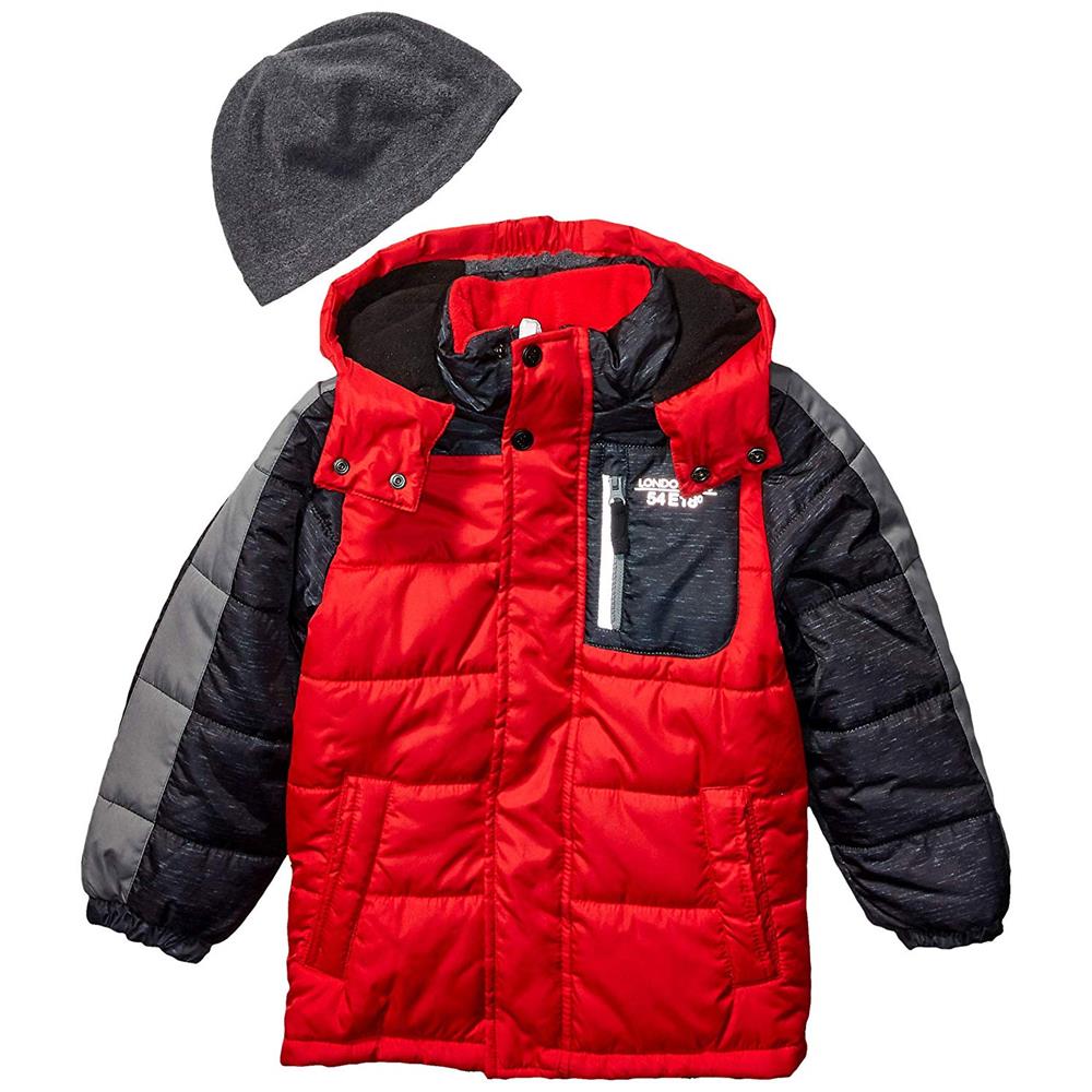 London Fog Boys Panel Pocket Jacket with Hat