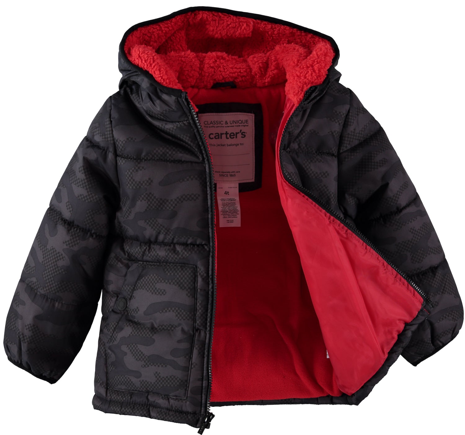 Carter's Boys 4-7 Zip Front Puffer Jacket