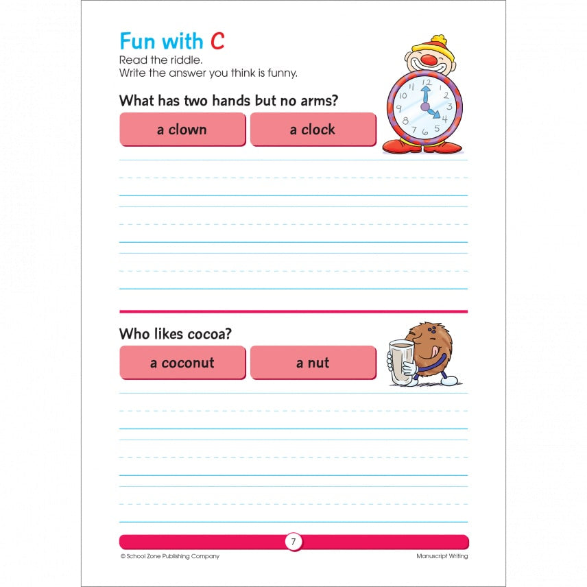 School Zone Learn to Print Grades K-2 Workbook