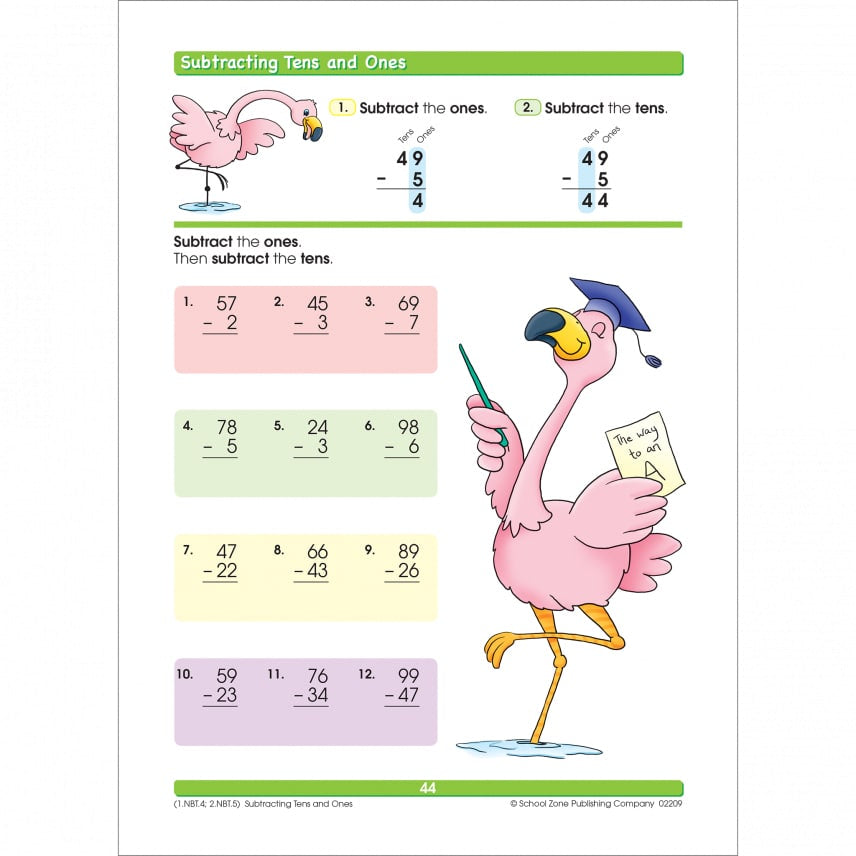 School Zone Addition & Subtraction Grades 1-2 Workbook