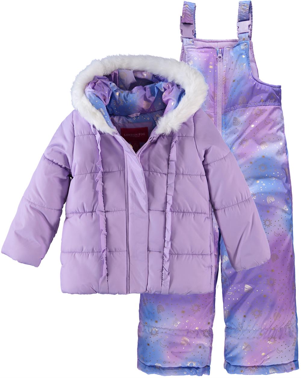 London Fog Girls 2T-4T Ruffle Galaxy Snowsuit