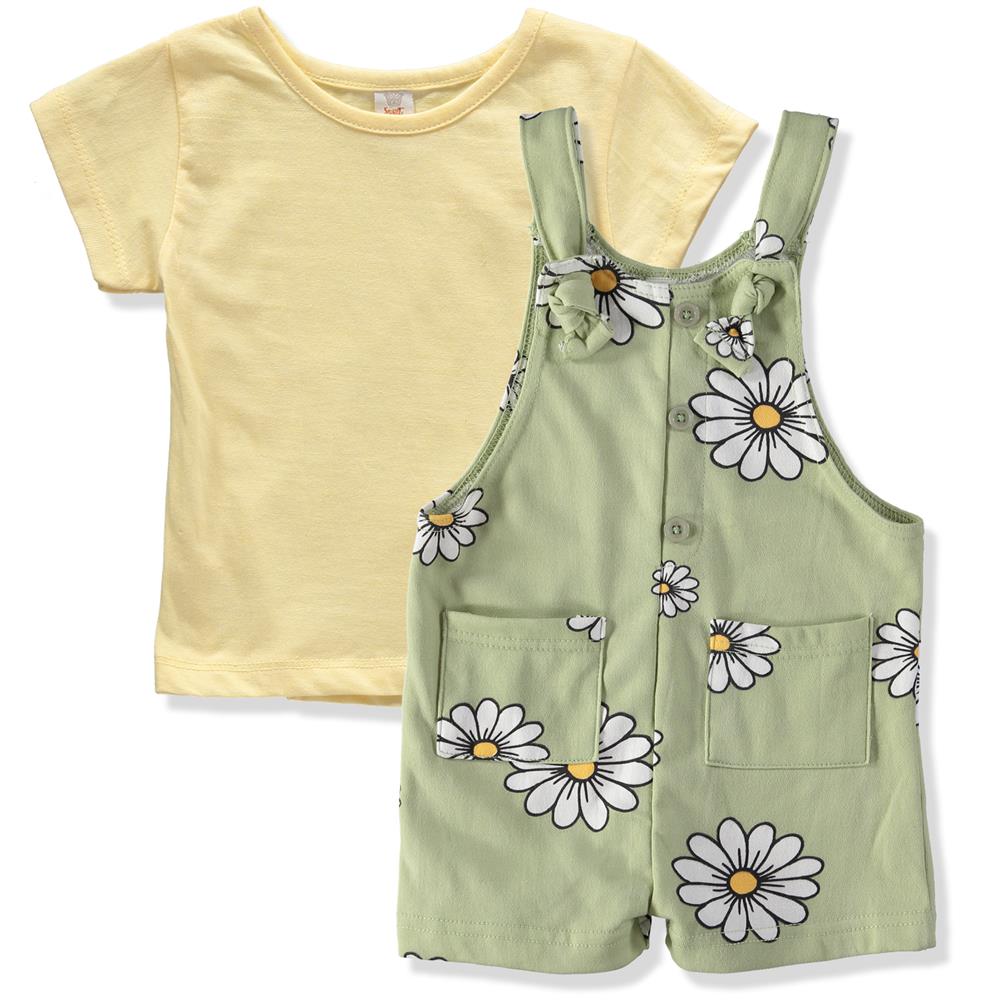 Sweet Butterfly Girls 2T-4T 2-Piece Daisy Shortall Set