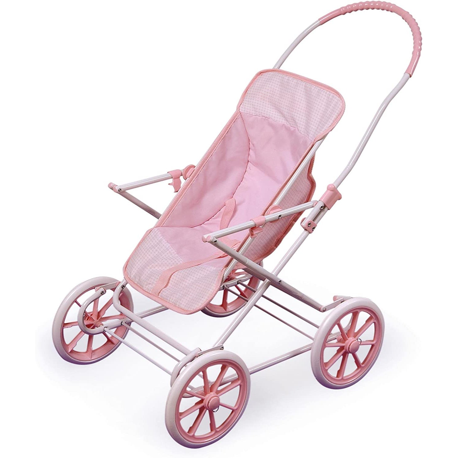 Badger Basket 3-in-1 Doll Pram, Carrier, and Stroller, Pink Gingham