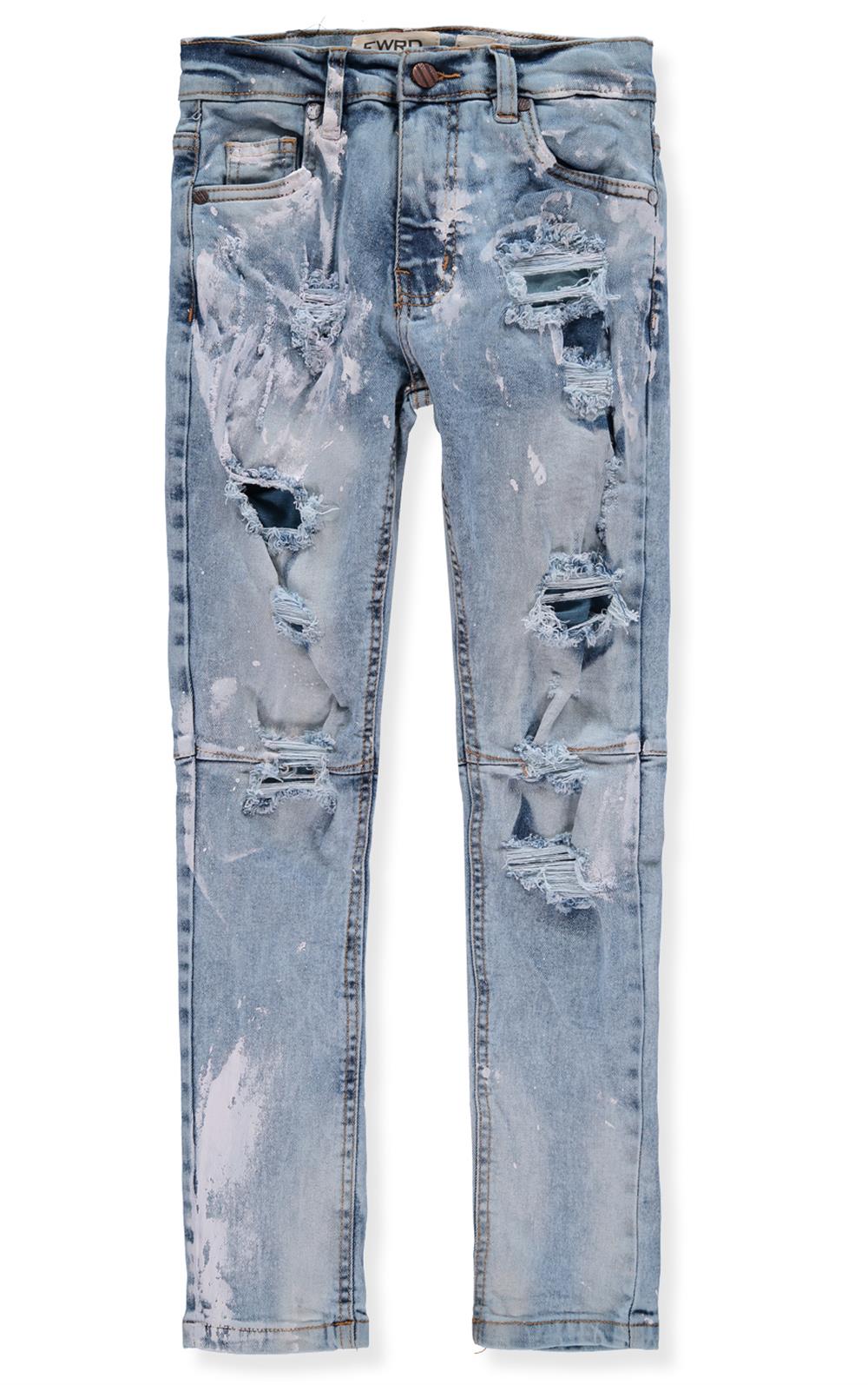 FWRD Denim Boys 8-20 Rip Repair Bleached Denim Slim Jeans