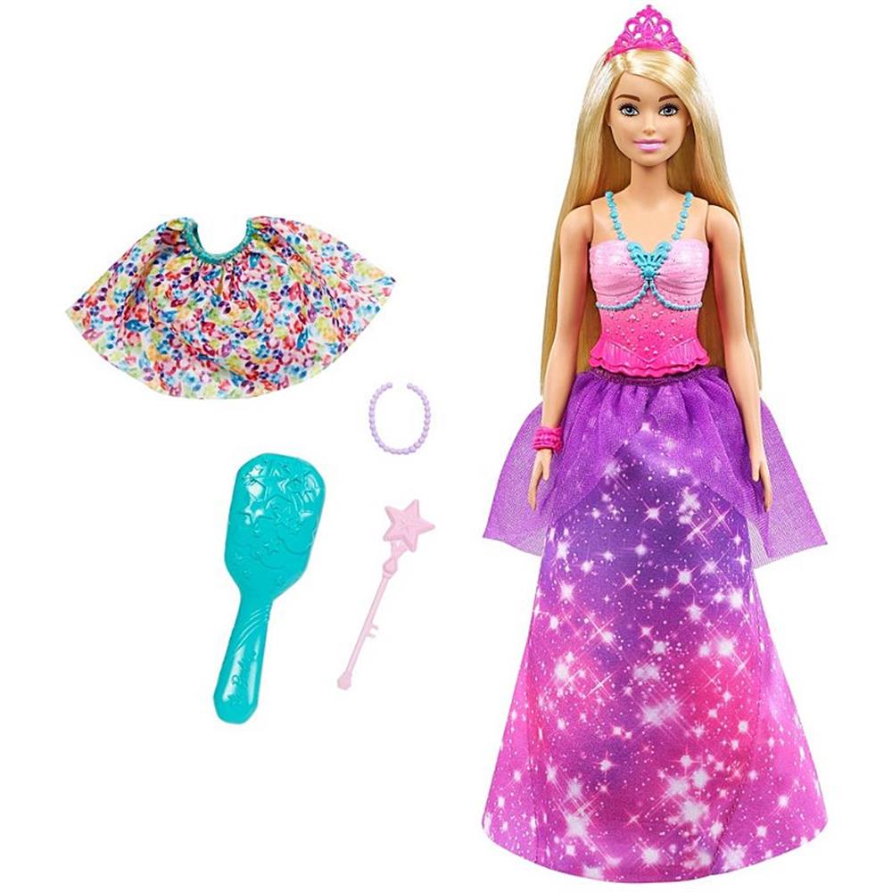 Mattel Barbie Dreamtopia 2-in-1 Princess to Mermaid Fashion Transformation Doll (Blonde, 11.5-in)