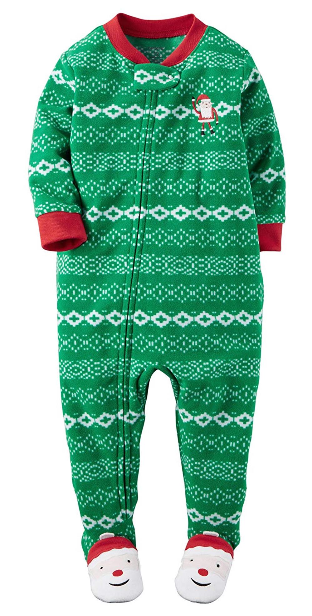 Carters Boys 2T-4T Fair Isle Santa Claus Holiday Sleeper