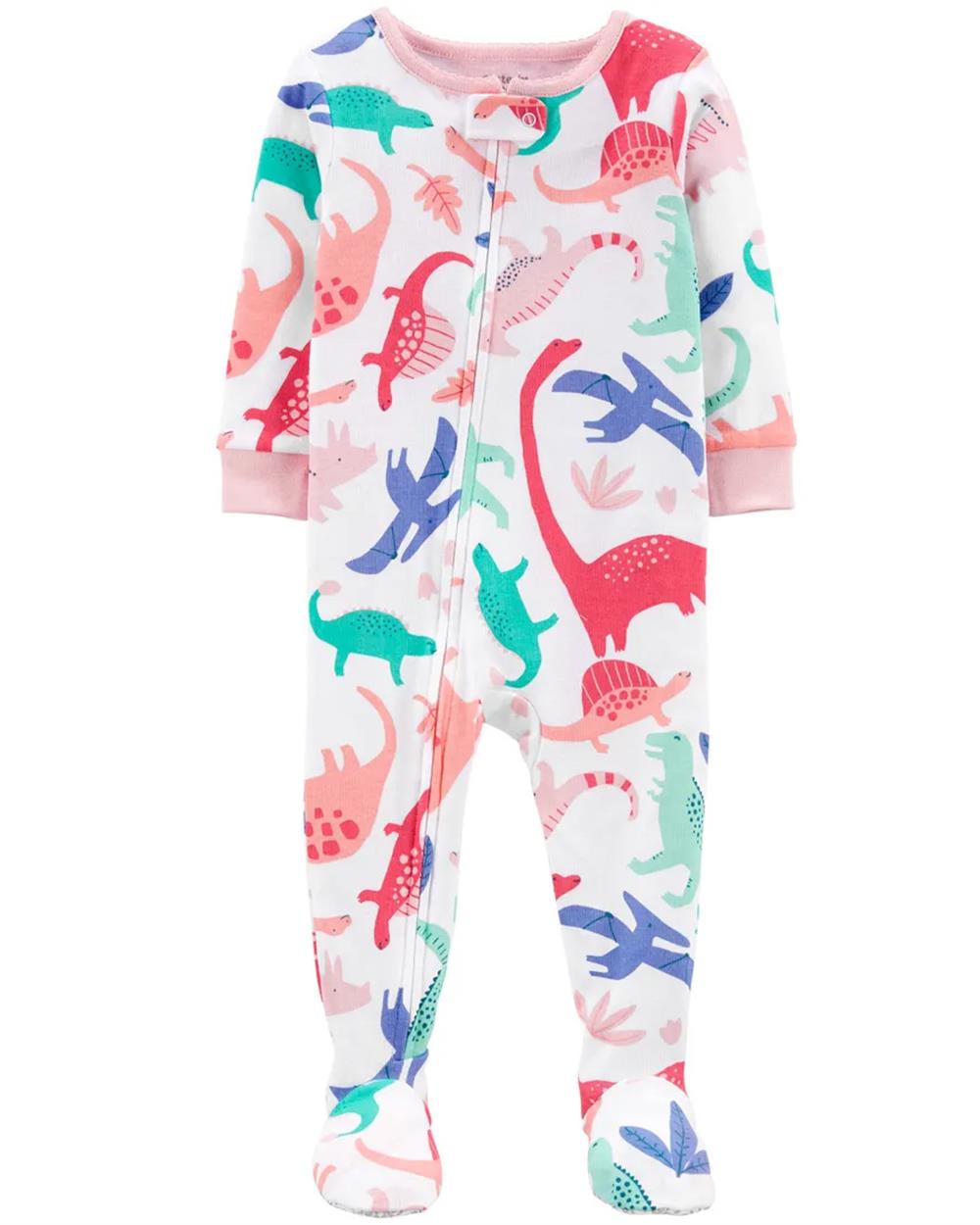 Carters Girls 2T-4T 1-Piece Dinosaur 100% Snug Fit Cotton Footie Pjs