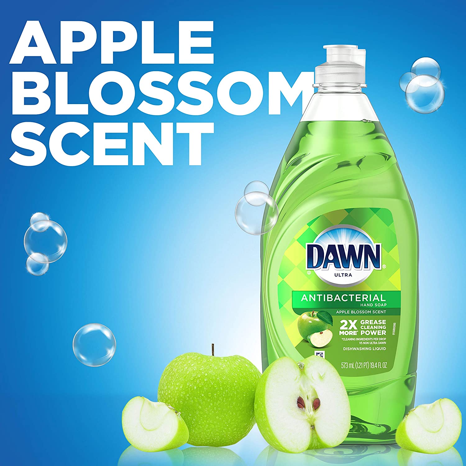 Dawn Ultra Antibacterial Hand Soap, Dishwashing Liquid Dish Soap, Apple Blossom Scent, 19.4 fl oz