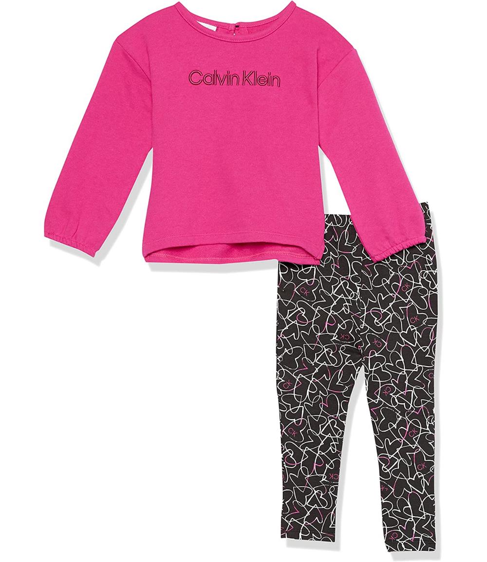 Calvin Klein Girls 2T-4T Heart Legging Set