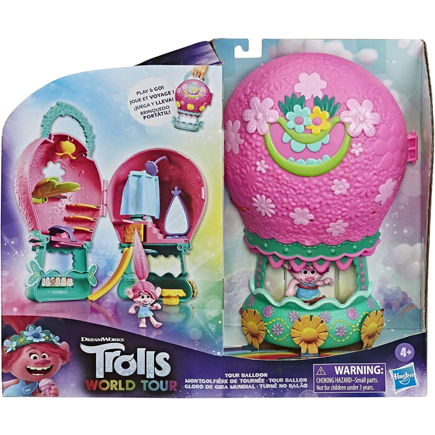 DreamWorks World Tour Tour Balloon, Toy Playset with Poppy Doll