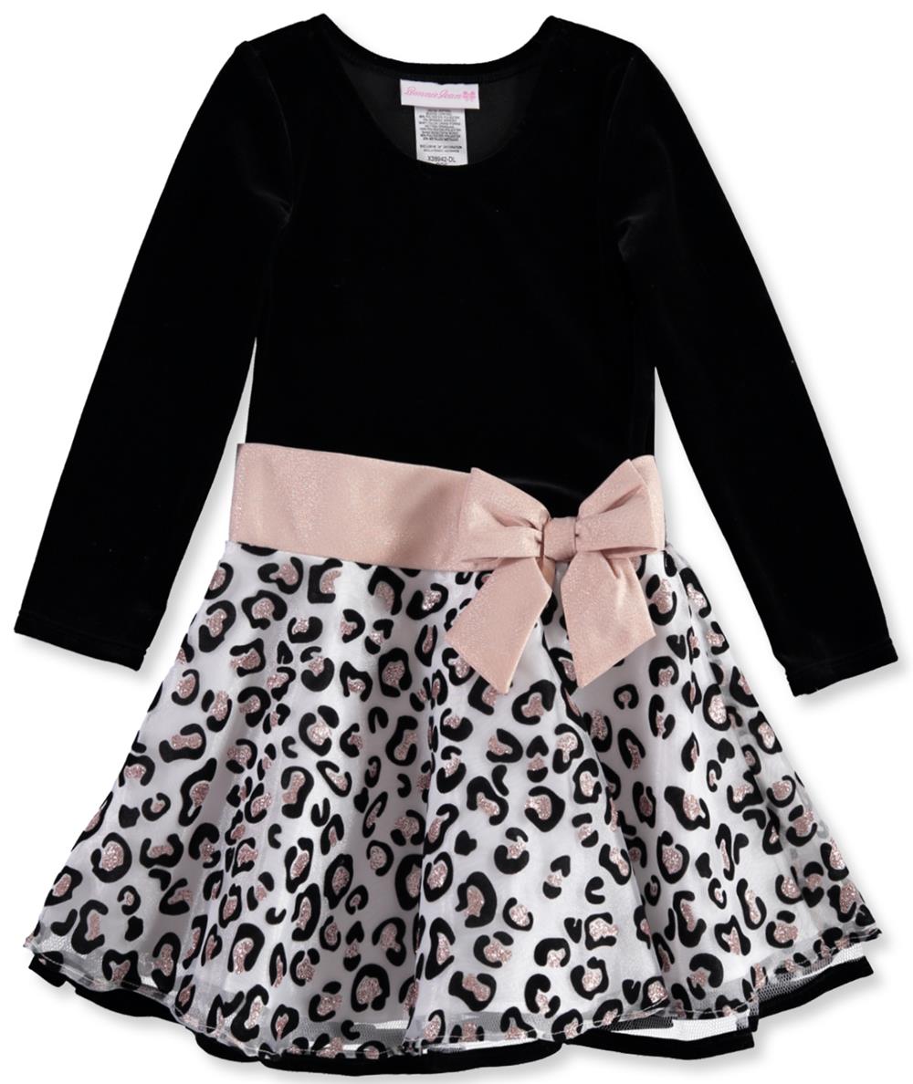 Bonnie Jean Girls 2T-4T Animal Print Flock Hipster Dress