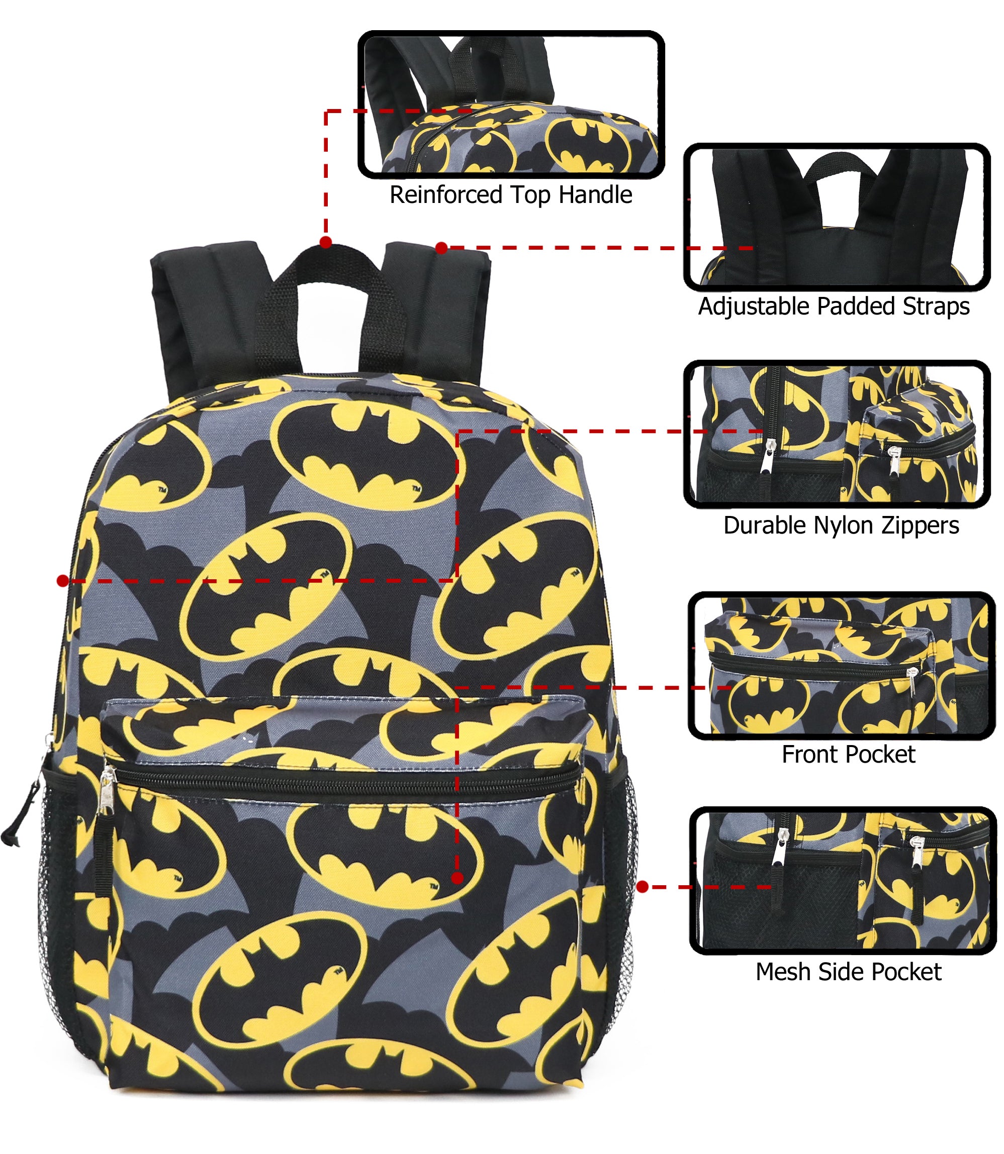 Batman Full Size All Over Print Backpack