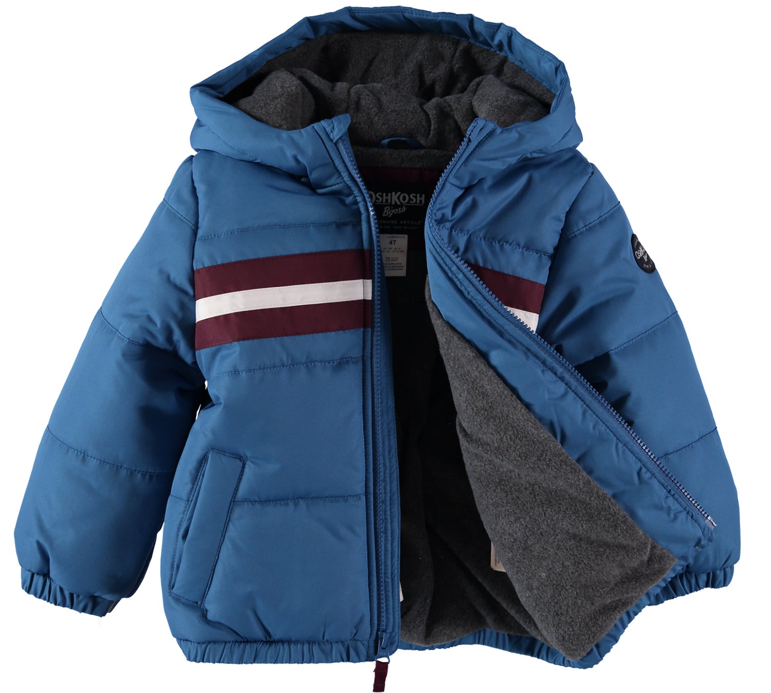 Osh Kosh Boys 4-7 Stripe Puffer Jacket