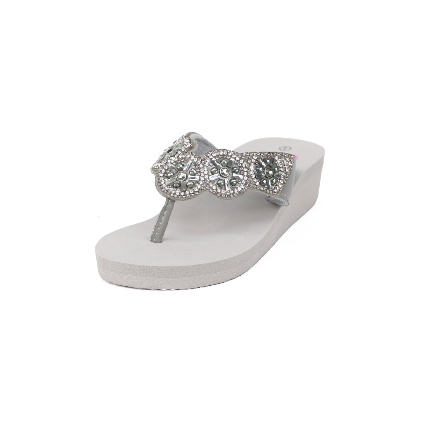 Olivia Miller Girls 11-5 Rhinestone Jewel Thong EVA Wedge Sandal