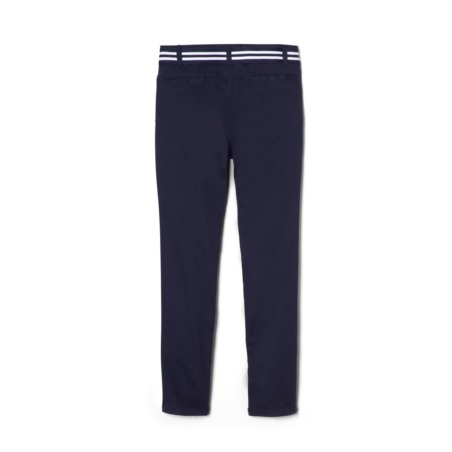 French Toast Adj. Waist Stretch Belted Straight Leg Pant