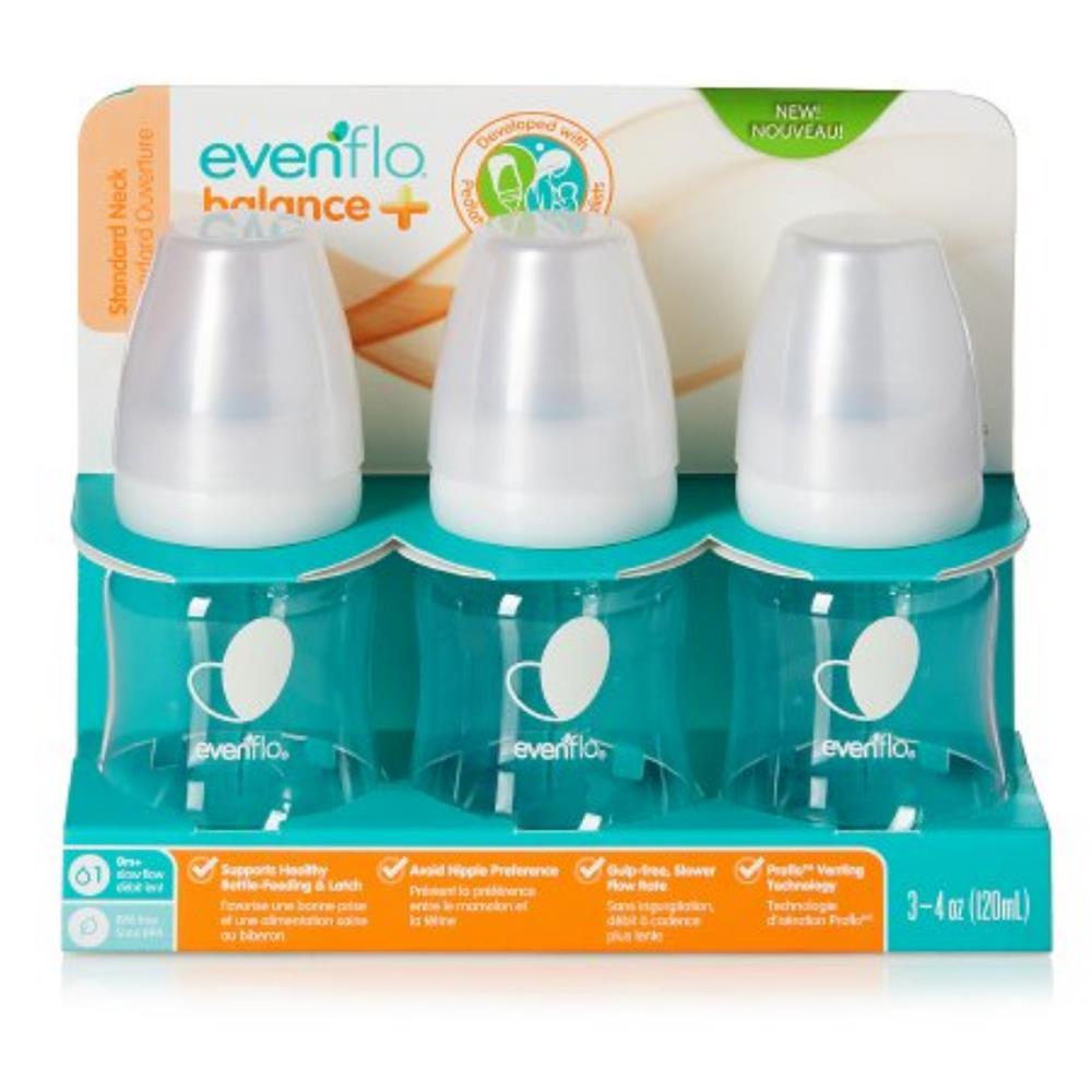 Evenflo Feeding Balance + Standard Neck 4 oz. 3-Pack