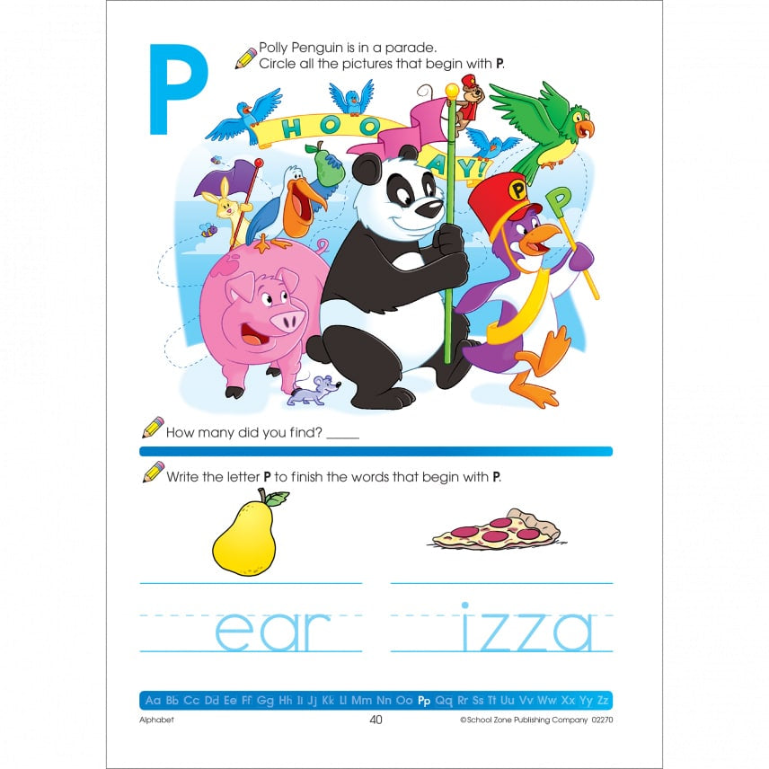 School Zone Alphabet Preschool Workbook