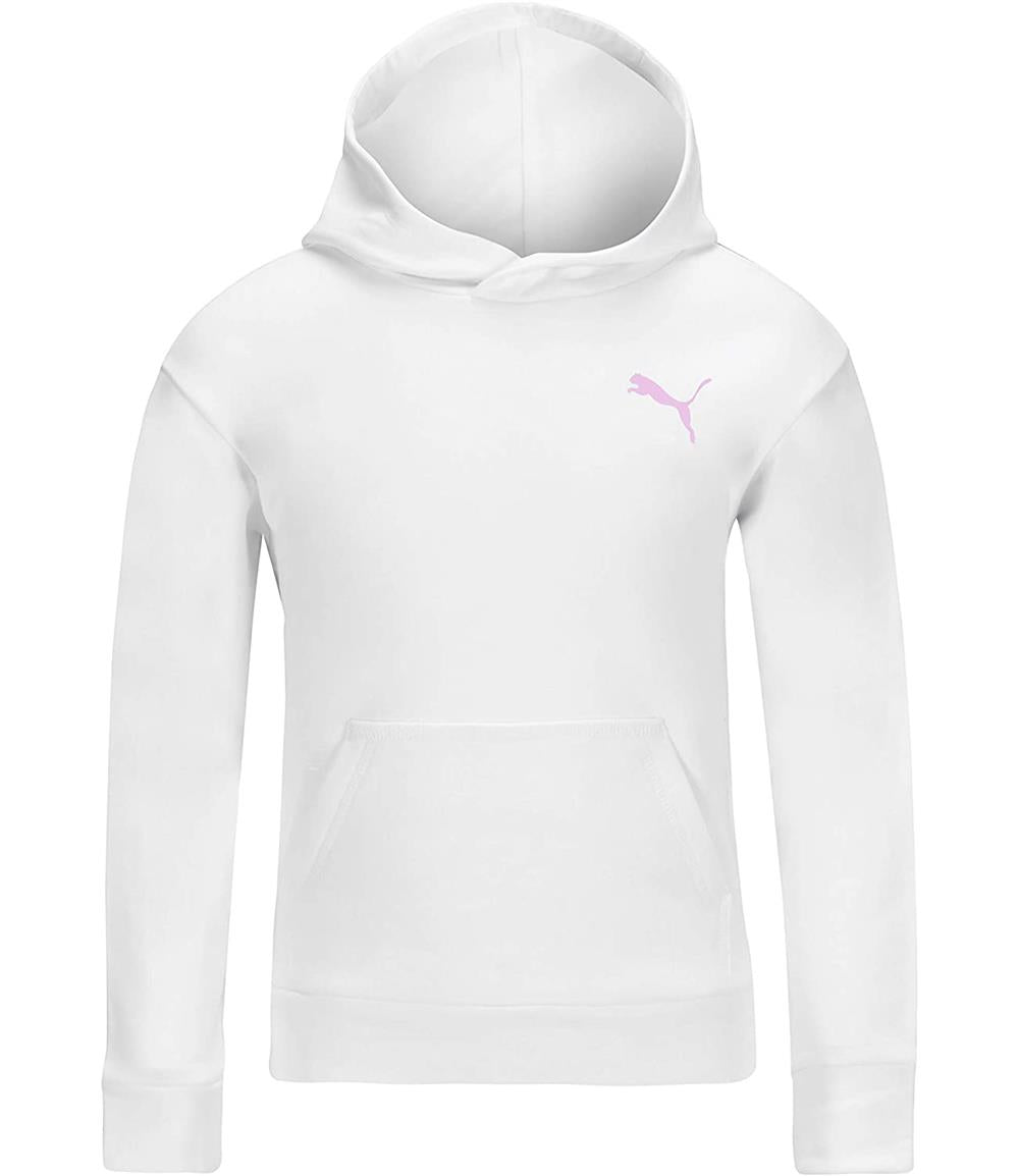 Puma Girls' Core Logo Fleece Pullover Hoodie