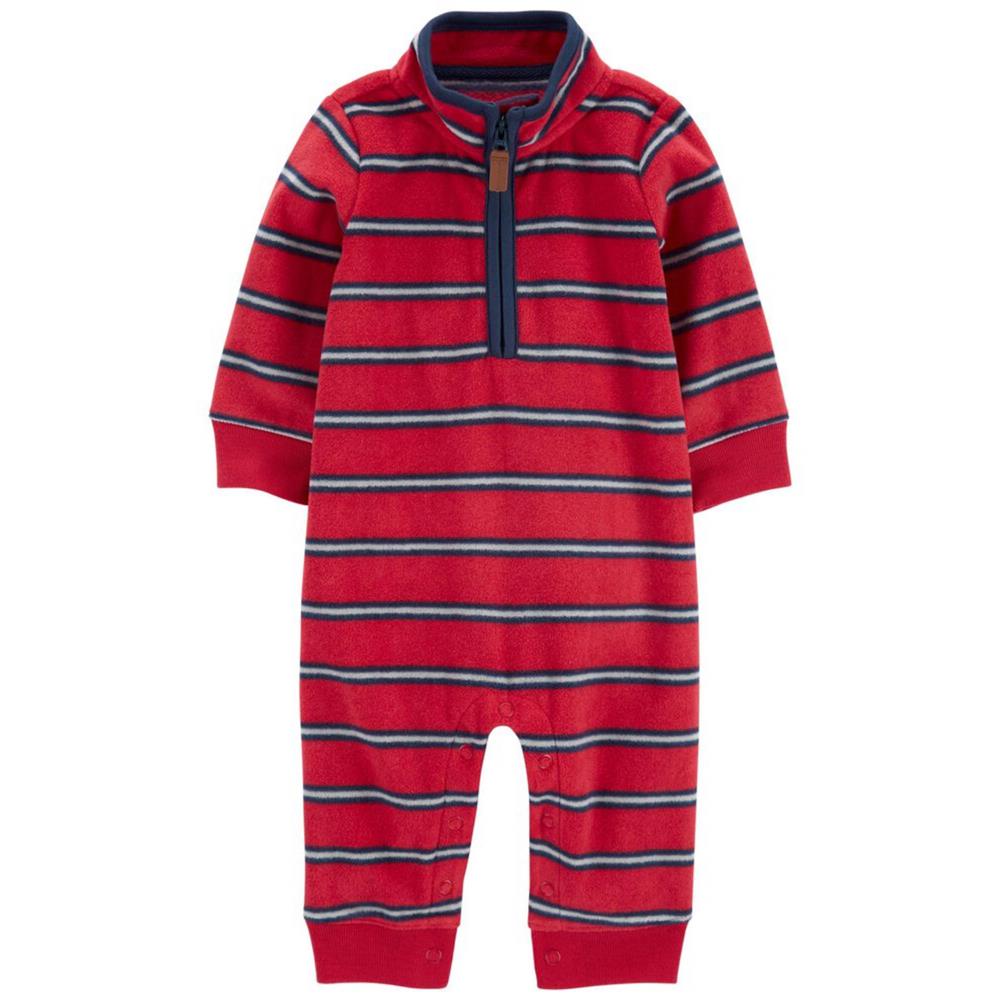 Carters Boys 0-24 Months Baby Striped Fleece Jumpsuit