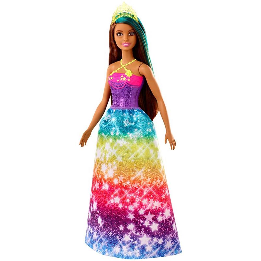 Mattel Barbie Dreamtopia Princess Doll, 12-inch, Brunette with Blue Hairstreak