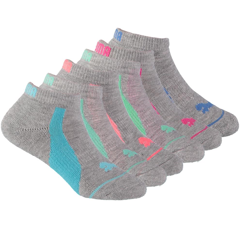 PUMA Girls 7-16 Low Cut Performance Sock, 6-Pack