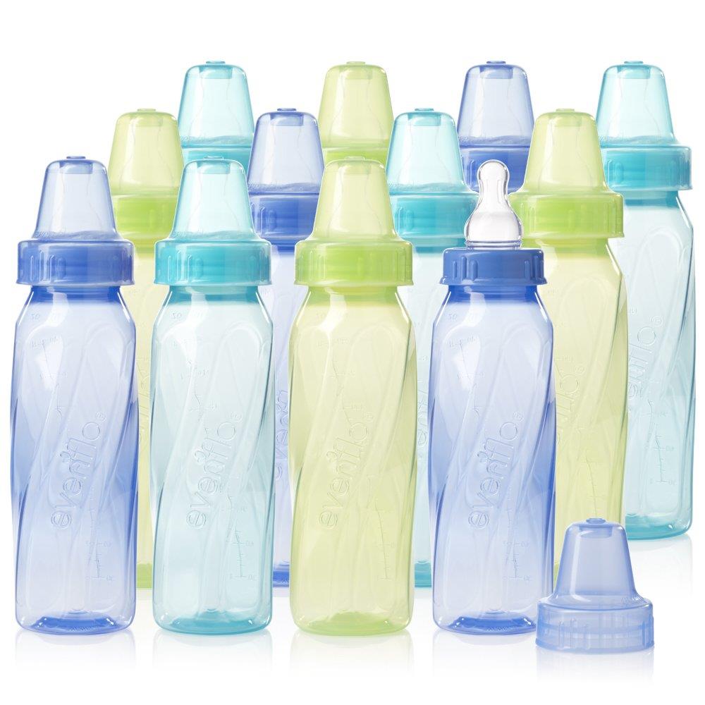 Evenflo Classic Tinted Baby Bottles, Standard 8oz, 12-Pack