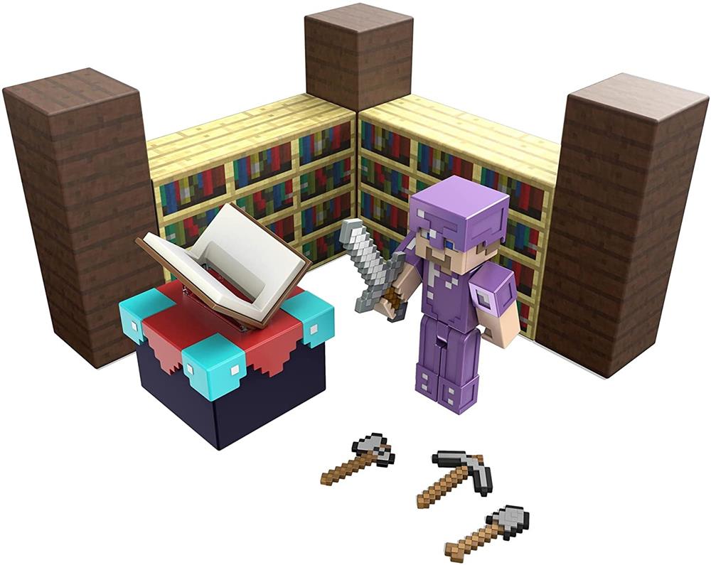 Minecraft Enchanting Room with 3.25-in Steve Figure & Accessories