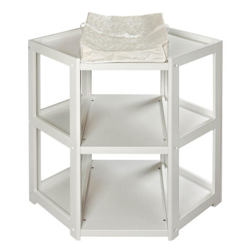 Badger Basket Diaper Corner Baby Changing Table – White