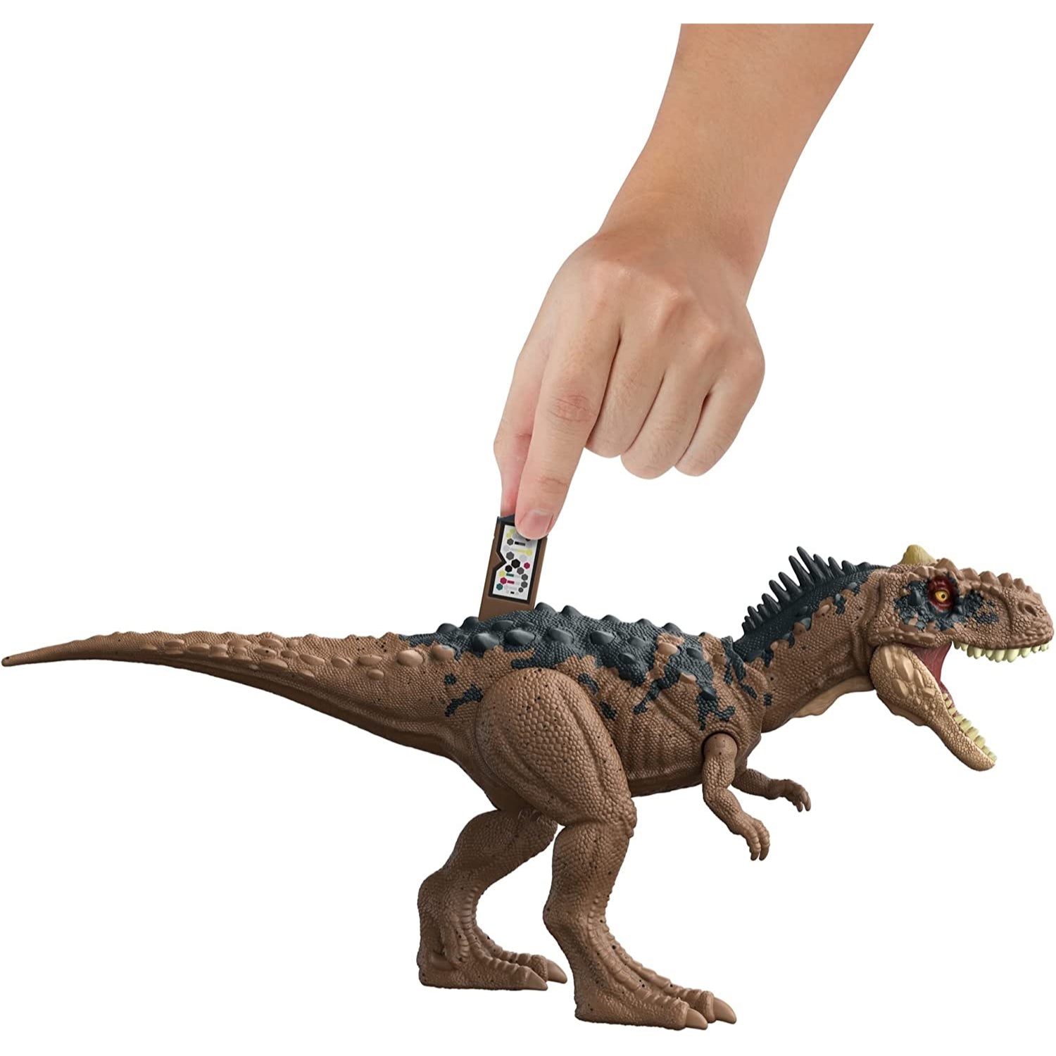 Mattel Jurassic World Dominion Roar Strikers Rajasaurus Dinosaur Action Figure with Roaring Sound an