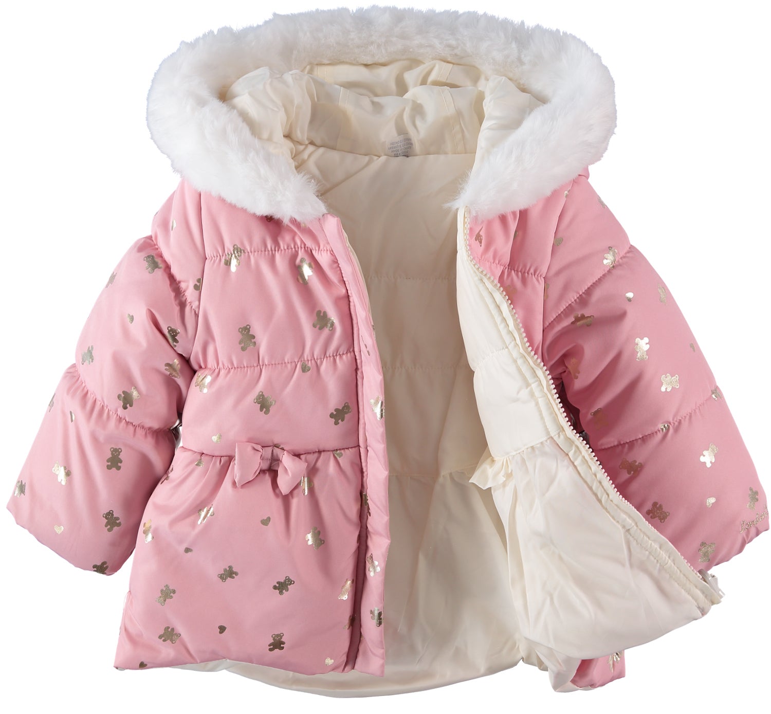 London Fog Girls 12-24 Months Foil Bow Reversible Jacket