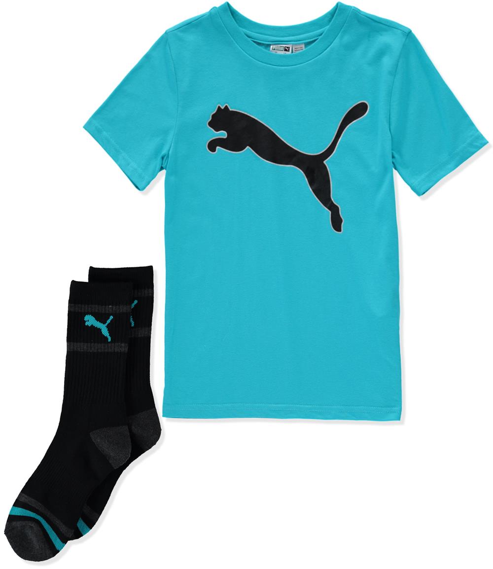 PUMA Boys 8-20 T-Shirt Sock Set