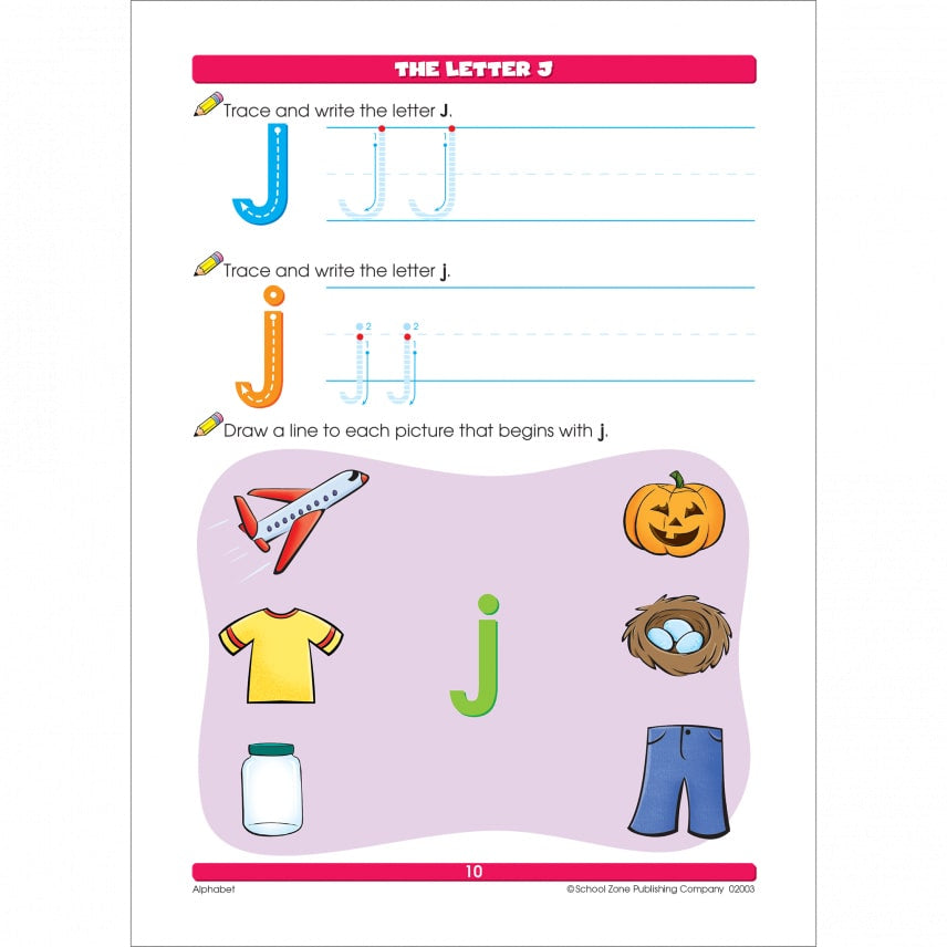 School Zone Alphabet Grades K-1 Workbook