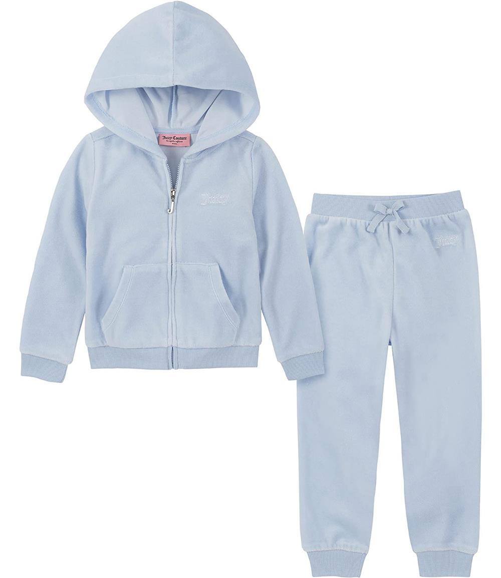 Juicy Couture Girls 7-16 Velour Zip Jogger Set