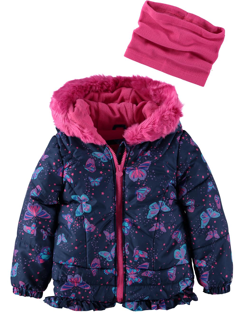 London Fog Girls 2T-4T Butterfly Puffer Jacket